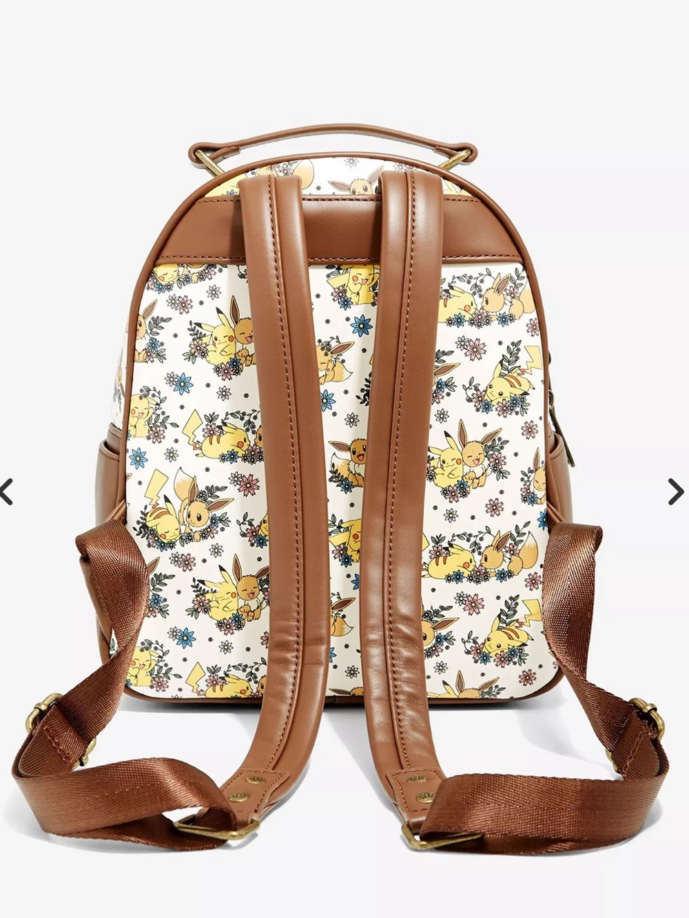 Loungefly Pokémon Pikachu & Eevee Floral Mini Backpack - BoxLunch Exclusive - Picture 3 of 14